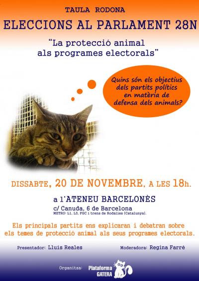 20 de Noviembre 2010: Elecciones 28N, La proteccin animal en los programas electorales