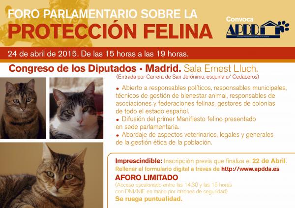 24 de Abril 2015: Foro Parlamentario sobre la Protección Felina