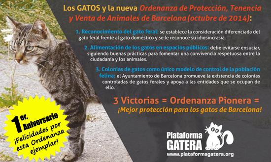 Se cumple el primer ao de la nueva Ordenanza Municipal en Barcelona de Proteccin, Tenencia y Venta de Animales